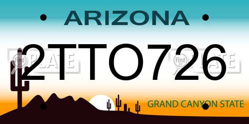 2TTO726 Arizona License Plate