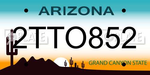 2TTO852 Arizona License Plate