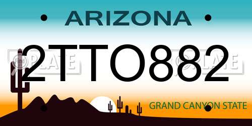 2TTO882 Arizona License Plate