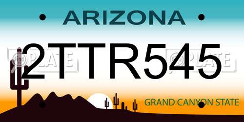 2TTR545 Arizona License Plate