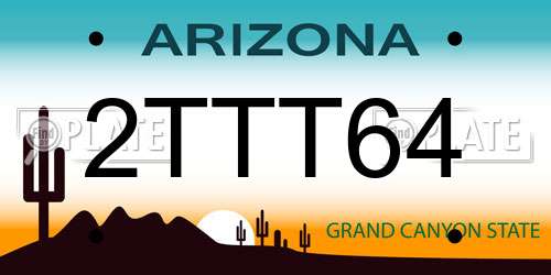 2TTT64 Arizona License Plate