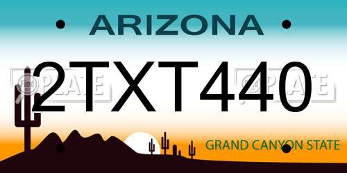 2TXT440 Arizona License Plate