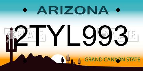 2TYL993 Arizona License Plate