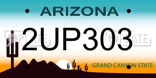 2UP303 Arizona License Plate
