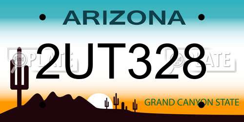 2UT328 Arizona License Plate