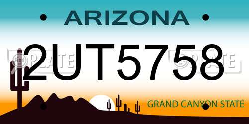 2UT5758 Arizona License Plate