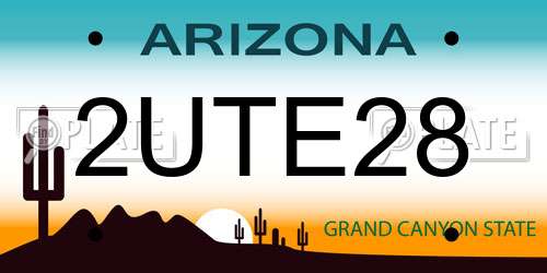 2UTE28 Arizona License Plate