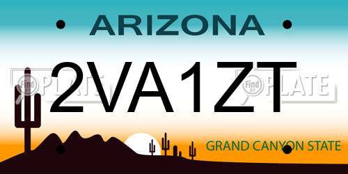 2VA1ZT Arizona License Plate
