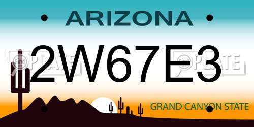 2W67E3 Arizona License Plate