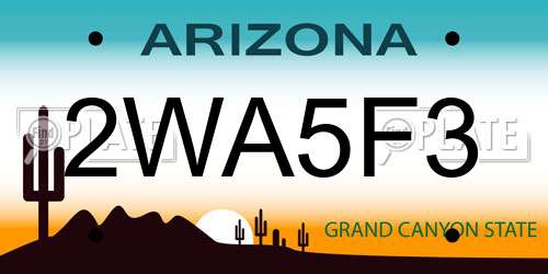 2WA5F3 Arizona License Plate
