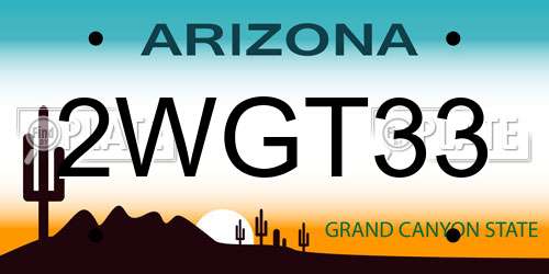 2WGT33 Arizona License Plate