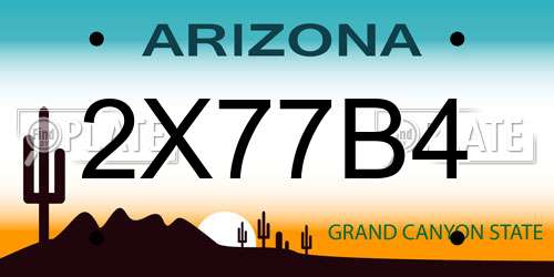 2X77B4 Arizona License Plate