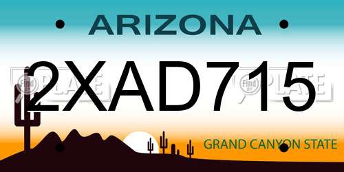 2XAD715 Arizona License Plate