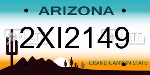 2XI2149 Arizona License Plate