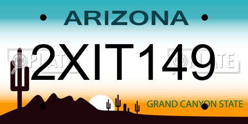 2XIT149 Arizona License Plate