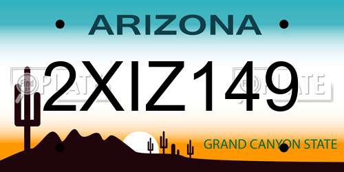 2XIZ149 Arizona License Plate