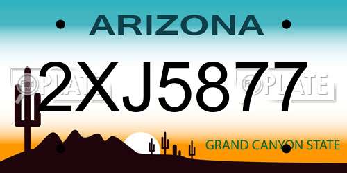 2XJ5877 Arizona License Plate