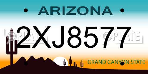 2XJ8577 Arizona License Plate