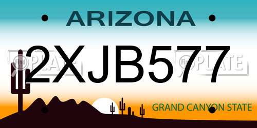 2XJB577 Arizona License Plate