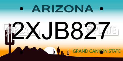 2XJB827 Arizona License Plate