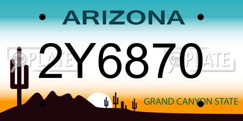 2Y6870 Arizona License Plate