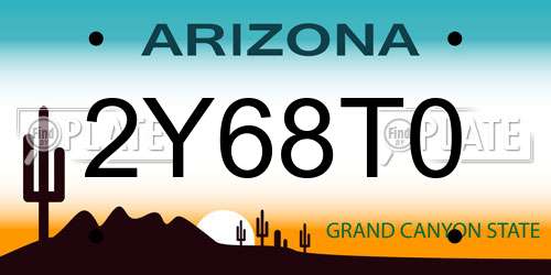 2Y68T0 Arizona License Plate