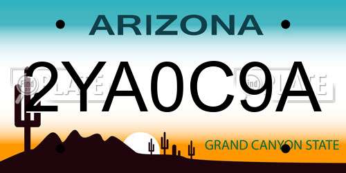 2YA0C9A Arizona License Plate