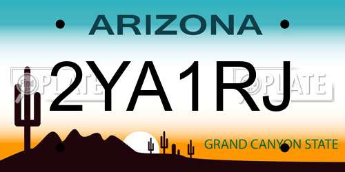 2YA1RJ Arizona License Plate