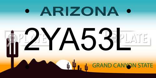 2YA53L Arizona License Plate