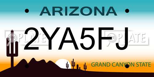 2YA5FJ Arizona License Plate