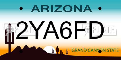 2YA6FD Arizona License Plate