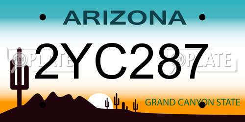 2YC287 Arizona License Plate