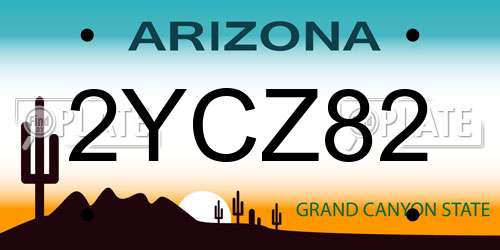 2YCZ82 Arizona License Plate