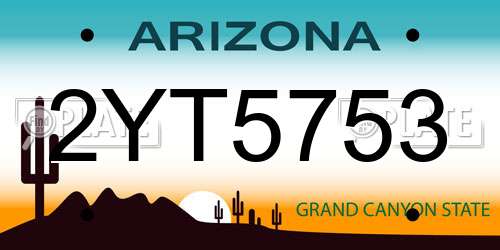 2YT5753 Arizona License Plate