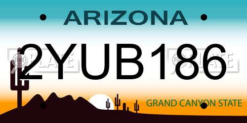 2YUB186 Arizona License Plate