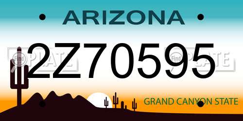 2Z70595 Arizona License Plate
