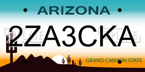 2ZA3CKA Arizona License Plate