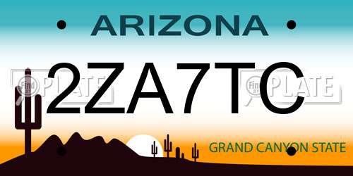 2ZA7TC Arizona License Plate