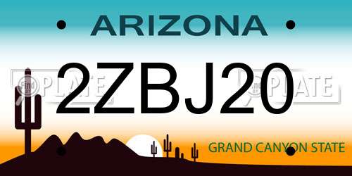 2ZBJ20 Arizona License Plate