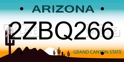 2ZBQ266 Arizona License Plate