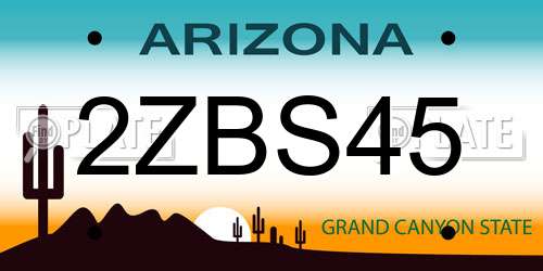 2ZBS45 Arizona License Plate
