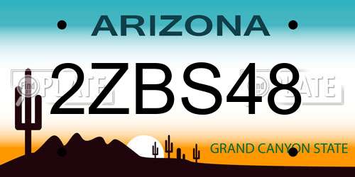 2ZBS48 Arizona License Plate