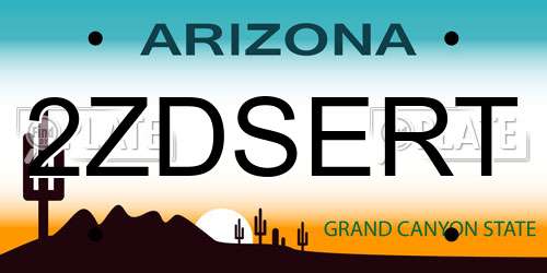 2ZDSERT Arizona License Plate