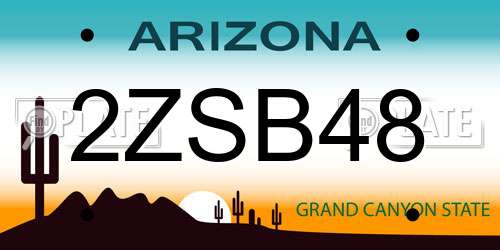 2ZSB48 Arizona License Plate