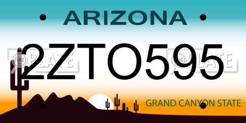 2ZTO595 Arizona License Plate