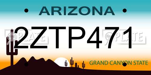 2ZTP471 Arizona License Plate