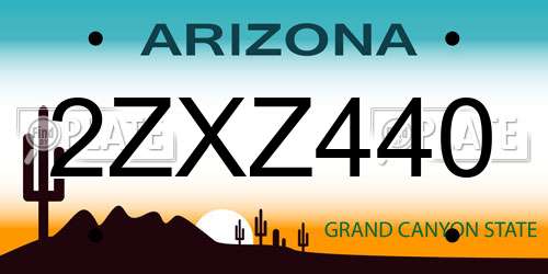 2ZXZ440 Arizona License Plate