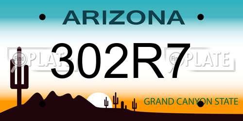 302R7 Arizona License Plate