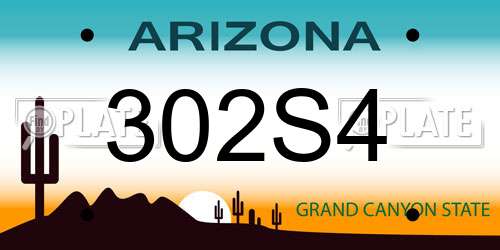 302S4 Arizona License Plate