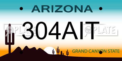 304AIT Arizona License Plate